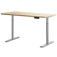 Electric Standing Desk Height Adjustable Sit Stand Desks Grey Oak 140cm
