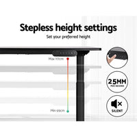 Electric Standing Desk Height Adjustable Sit Stand Desks Table Black Kings Warehouse 
