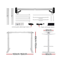 Electric Standing Desk Height Adjustable Sit Stand Desks Table White Kings Warehouse 