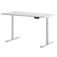Electric Standing Desk Height Adjustable Sit Stand Desks White 140cm Kings Warehouse 