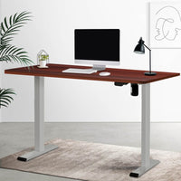 Electric Standing Desk Motorised Adjustable Sit Stand Desks Grey Walnut Kings Warehouse 