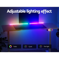 Electric Standing Desk Sit Stand Gaming Desks RGB Light Home Office Table Kings Warehouse 