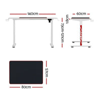 Electric Standing Desk Sit Stand Gaming Desks RGB Light Home Office Table Kings Warehouse 