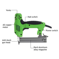 Electric Staple Gun Straight Nail Nailer Framing Heavy Duty Woodworking Stapler Kings Warehouse 