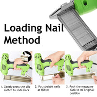 Electric Staple Gun Straight Nail Nailer Framing Heavy Duty Woodworking Stapler Kings Warehouse 