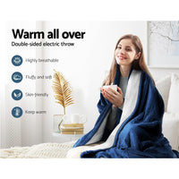 Electric Throw Rug Heated Blanket Washable Snuggle Flannel Winter Green Kings Warehouse 