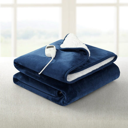 Electric Throw Rug Heated Blanket Washable Snuggle Flannel Winter Green Kings Warehouse 