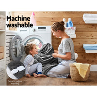 Electric Throw Rug Heated Blanket Washable Snuggle Flannel Winter Grey Kings Warehouse 