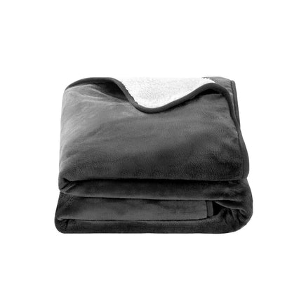 Electric Throw Rug Heated Blanket Washable Snuggle Flannel Winter Grey Kings Warehouse 