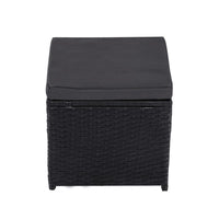 Ella 8-Seater Modular Outdoor Garden Lounge and Dining Set with Table and Stools in Black Kings Warehouse 