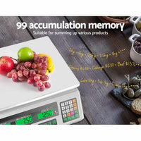 Emajin Scales Digital Kitchen 40KG Weighing Scales Platform Scales LCD White End of Year Clearance Sale Kings Warehouse 