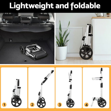 Emajin Shopping Trolley Cart Foldable 45KG Black Furniture Kings Warehouse 
