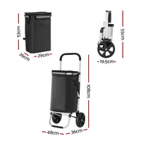 Emajin Shopping Trolley Cart Foldable 45KG Black Furniture Kings Warehouse 