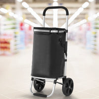 Emajin Shopping Trolley Cart Foldable 45KG Black Furniture Kings Warehouse 