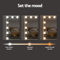 Embellir Bluetooth Makeup Mirror 30x40cm Hollywood Vanity with LED Light White Home & Garden Kings Warehouse 