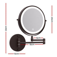 Embellir Extendable Makeup Mirror 10X Magnifying Double-Sided Bathroom Brown Health & Beauty Kings Warehouse 