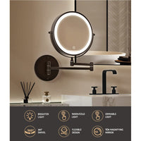 Embellir Extendable Makeup Mirror 10X Magnifying Double-Sided Bathroom Brown Health & Beauty Kings Warehouse 