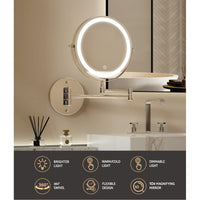 Embellir Extendable Makeup Mirror 10X Magnifying Double-Sided Bathroom Silver Health & Beauty Kings Warehouse 