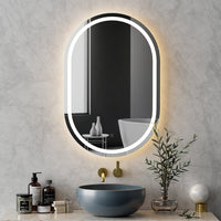 Embellir LED Wall Mirror With Light 50X75CM Bathroom Decor Oval Mirrors Vanity Home & Garden Kings Warehouse 