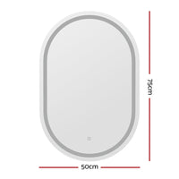 Embellir LED Wall Mirror With Light 50X75CM Bathroom Decor Oval Mirrors Vanity Home & Garden Kings Warehouse 