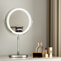 Embellir Makeup Mirror 20x20cm 10X Magnifying with LED Light Rotation Tabletop Health & Beauty Kings Warehouse 