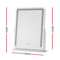 Embellir Makeup Mirror 40x50cm Hollywood Vanity with LED Light Strip Rotation Health & Beauty Kings Warehouse 