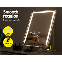 Embellir Makeup Mirror 40x50cm Hollywood Vanity with LED Light Strip Rotation Health & Beauty Kings Warehouse 