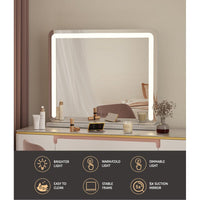 Embellir Makeup Mirror 60x50cm Hollywood Vanity with LED Light Tabletop White Home & Garden Kings Warehouse 