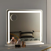 Embellir Makeup Mirror 60x50cm Hollywood Vanity with LED Light Tabletop White Home & Garden Kings Warehouse 