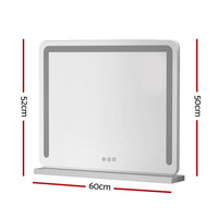 Embellir Makeup Mirror 60x50cm Hollywood Vanity with LED Light Tabletop White Home & Garden Kings Warehouse 
