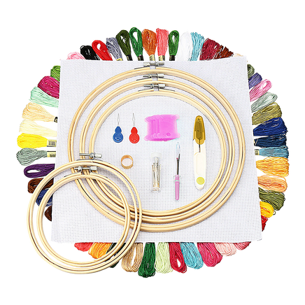 Embroidery Starter Kit Cross Stitch Kit DIY Hand Craft Stitch 50 Colour Kit Baby & Kids Kings Warehouse 
