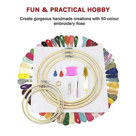 Embroidery Starter Kit Cross Stitch Kit DIY Hand Craft Stitch 50 Colour Kit Baby & Kids Kings Warehouse 