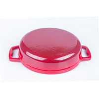 Enameled Cast Iron Cookware Casserole Braiser Pan, Round CastIron Skillet lid for Oven Red Kings Warehouse 