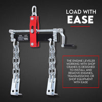 Engine Leveler Balancer 907kg Load Shop Crane Hoist Chain Lift Loading Leveller Auto Accessories Kings Warehouse 