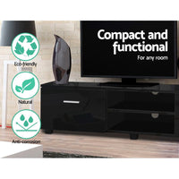 Entertainment Unit TV Cabinet 140cm Black Jim Furniture Kings Warehouse 