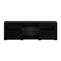 Entertainment Unit TV Cabinet LED 160cm Black Bobi Furniture Kings Warehouse 