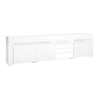 Entertainment Unit TV Cabinet LED 180cm White Bobi