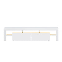 Entertainment Unit TV Cabinet LED 189cm White Elo Furniture Kings Warehouse 