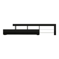 Entertainment Unit TV Cabinet LED 215cm Black Caya Furniture Kings Warehouse 