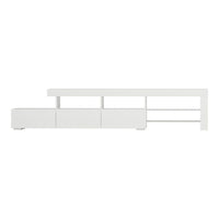 Entertainment Unit TV Cabinet LED 215cm White Caya Furniture Kings Warehouse 