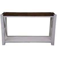 Erica Console Hallway Entry Table 130cm Solid Acacia Timber Wood Brown White living room Kings Warehouse 