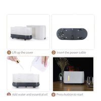 Essential Oil Aroma Diffuser and Remote - White 240ml Flame Fire Style Air Humidifier Kings Warehouse 