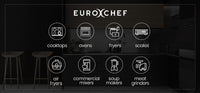 EUROCHEF 10L Electric Digital Air Fryer with Rotisserie, Rotating Fry Basket, Rack and Tongs, White Appliances Kings Warehouse 
