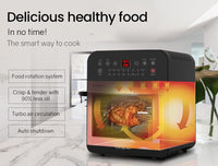 EUROCHEF 16L Air Fryer Electric Digital Airfryer Rotisserie Dry Large Big Cooker Appliances Kings Warehouse 