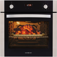 EuroChef 60cm Stainless Built-in 70L Grill 8 Function Fan Forced Electric Wall Oven Appliances Kings Warehouse 