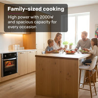 EuroChef 60cm Stainless Built-in 70L Grill 8 Function Fan Forced Electric Wall Oven Appliances Kings Warehouse 
