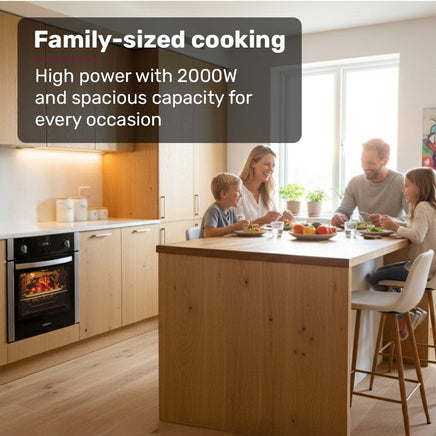 EuroChef 60cm Stainless Built-in 70L Grill 8 Function Fan Forced Electric Wall Oven Appliances Kings Warehouse 