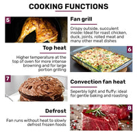 EuroChef 60cm Stainless Built-in 70L Grill 8 Function Fan Forced Electric Wall Oven Appliances Kings Warehouse 