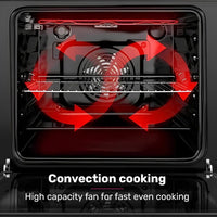 EuroChef 60cm Stainless Built-in 70L Grill 8 Function Fan Forced Electric Wall Oven Appliances Kings Warehouse 