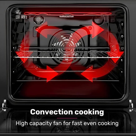 EuroChef 60cm Stainless Built-in 70L Grill 8 Function Fan Forced Electric Wall Oven Appliances Kings Warehouse 